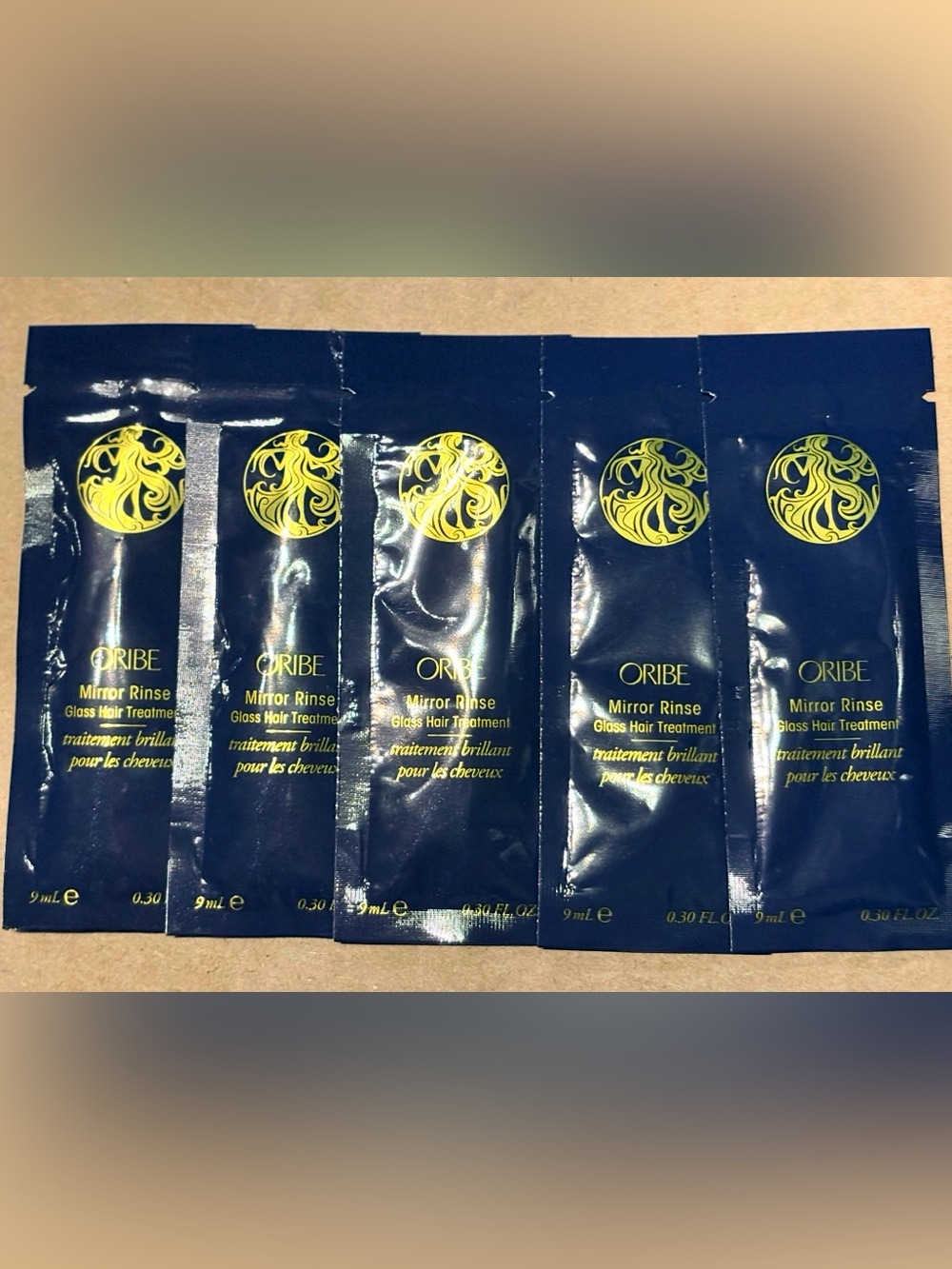 Oribe Mirror Rinse Glass Hair Treatment. 5 Sample packets Sachets -